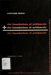 Cover of: The foundations of arithmetic: a logico-mathematical enquiry into the concept of number.