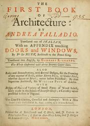Cover of: The first book of architecture by Andrea Palladio