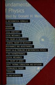 Cover of: Fundamental formulas of physics