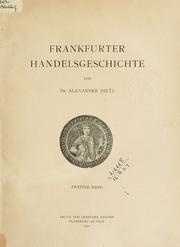 Cover of: Frankfurter Handelsgeschichte.