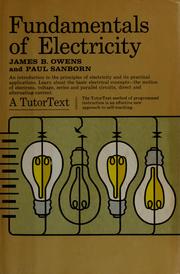 Cover of: Fundamentals of electricity