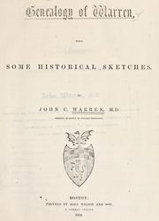 Cover of: Genealogy of Warren, with some historical sketches