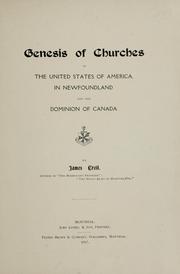 Cover of: Genesis of churches in the United States of America, in Newfoundland and the Dominion of Canada.