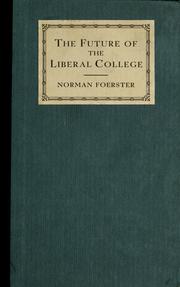 Cover of: The future of the liberal college