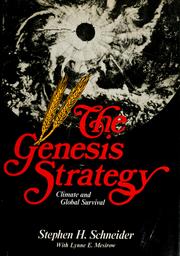 Cover of: The Genesis strategy: climate and global survival