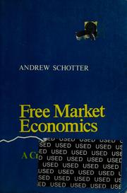 Cover of: Free market economics by A. Schotter