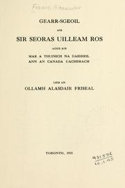 Cover of: Gearr-sgeoil air Sir Seoras Uilleam Ross by Alexander Fraser