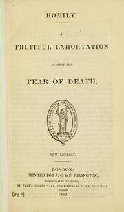 Cover of: A fruitful exhortation against the fear of death