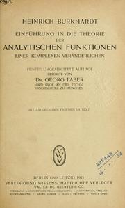 Cover of: Funktionentheoretische Vorlesungen. by Heinrich Friedrich Karl Ludwig Burkhardt