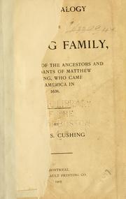 Cover of: The genealogy of the Cushing family by James Stevenson Cushing
