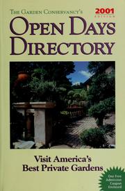 Cover of: The Garden Conservancy open days directory: the guide to visiting America's best private gardens