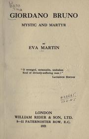 Cover of: Giordano Bruno by Eva Martin