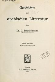 Cover of: Geschichte der arabischen Litteratur .