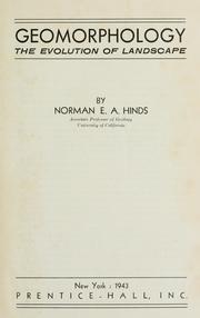 Cover of: Geomorphology by Norman E. A. Hinds