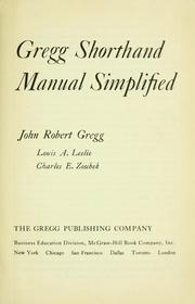 Cover of: Gregg shorthand manual: simplified