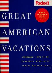 Cover of: Great American vacations