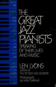 Cover of: The Great jazz pianists by Leonard Lyons