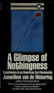 Cover of: A glimpse of nothingness by Janwillem van de Wetering