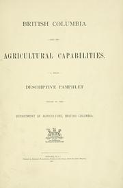 Cover of: British Columbia and its agricultural capabilities. by 
