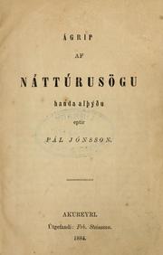 Cover of: Ágrip af náttúrusögu: handa alþýðu