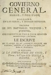 Cover of: Govierno general, moral, y politico by Andrés Ferrer de Valdecebro