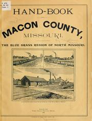 Cover of: Hand-book of Macon county, Missouri ... | Theodore Gary