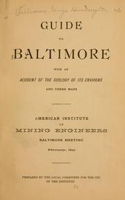 Cover of: Guide to Baltimore with an account of the geology of its environs and three maps 