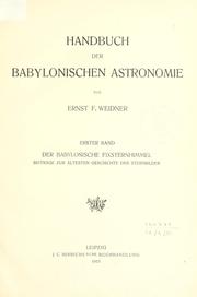 Cover of: Handbuch der babylonischen Astronomie. by Ernst Weidner