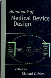 Cover of: Handbook of medical device design