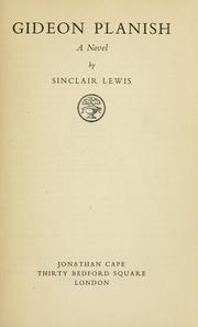 Cover of: Gideon Planish by Sinclair Lewis