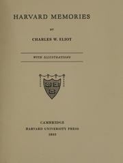 Cover of: Harvard memories by Charles William Eliot