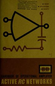 Cover of: Handbook of operational amplifier active RC networks