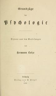 Cover of: Grundzüge der Psychologie