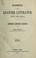 Cover of: Handbuch der Klavier-Literatur 1830 bis 1904