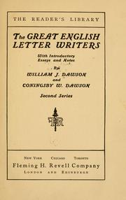 Cover of: The great English letter writers by Willism James Dawson