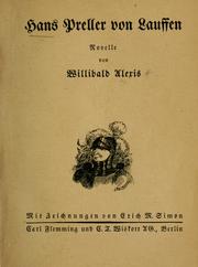 Cover of: Hans Preller von Lauffen. by Willibald Alexis
