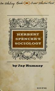 Cover of: Herbert Spencer's sociology by Jay Rumney