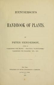 Cover of: Henderson's Handbook of plants. by Peter Henderson