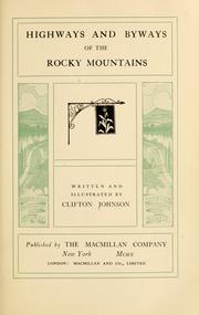 Cover of: Highways and byways of the Rocky mountains