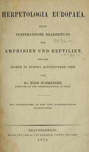 Cover of: Herpetologia Europaea by Egid Schreiber