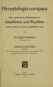 Cover of: Herpetologia europaea by Egid Schreiber