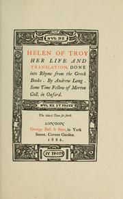 Cover of: Helen of Troy: her life and translation