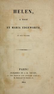 Cover of: Helen, a tale. by Maria Edgeworth
