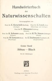 Cover of: Handwörterbuch der naturwissenschaften
