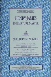 Cover of: Henry James: the mature master