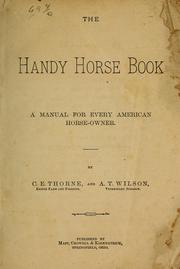Cover of: The handy horse book: a manual for every American horse-owner