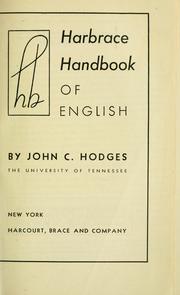 Cover of: Harbrace handbook of English