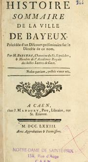 Cover of: Histoire sommaire de la ville de Bayeux.