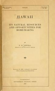 Cover of: Hawaii, its natural resources and opportunities for home-making.