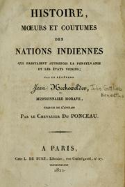 Cover of: Histoire, mœurs et coutumes des nations indiennes qui habitaient autrefois la Pensylvanie et les États voisins.